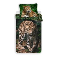 JERRY FABRICS Pamučna dječja posteljina Leopard "Green" zelena 140x200 cm, 